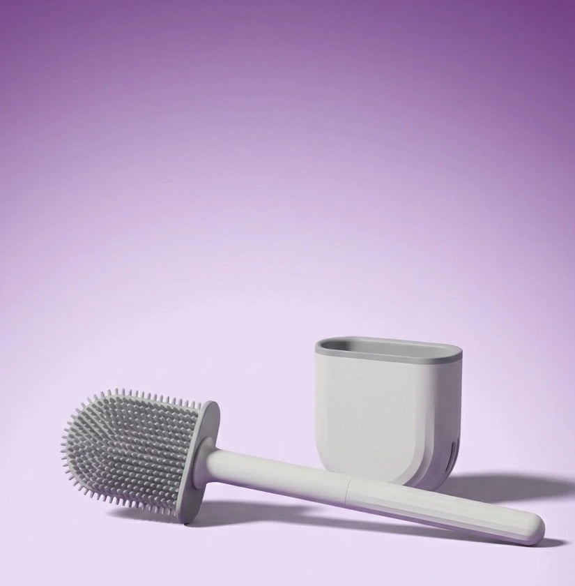 Accessoires salle de bain modernes Hyginea – brosse WC silicone avec support design