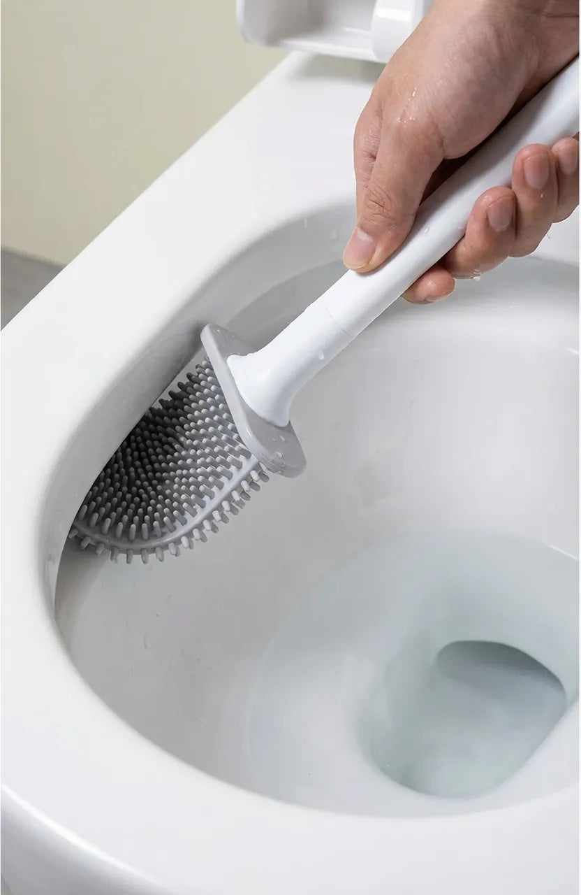 Brosse WC Silicone 2-en-1 (Mur & sol)